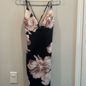 Floral Black and Pink Dress